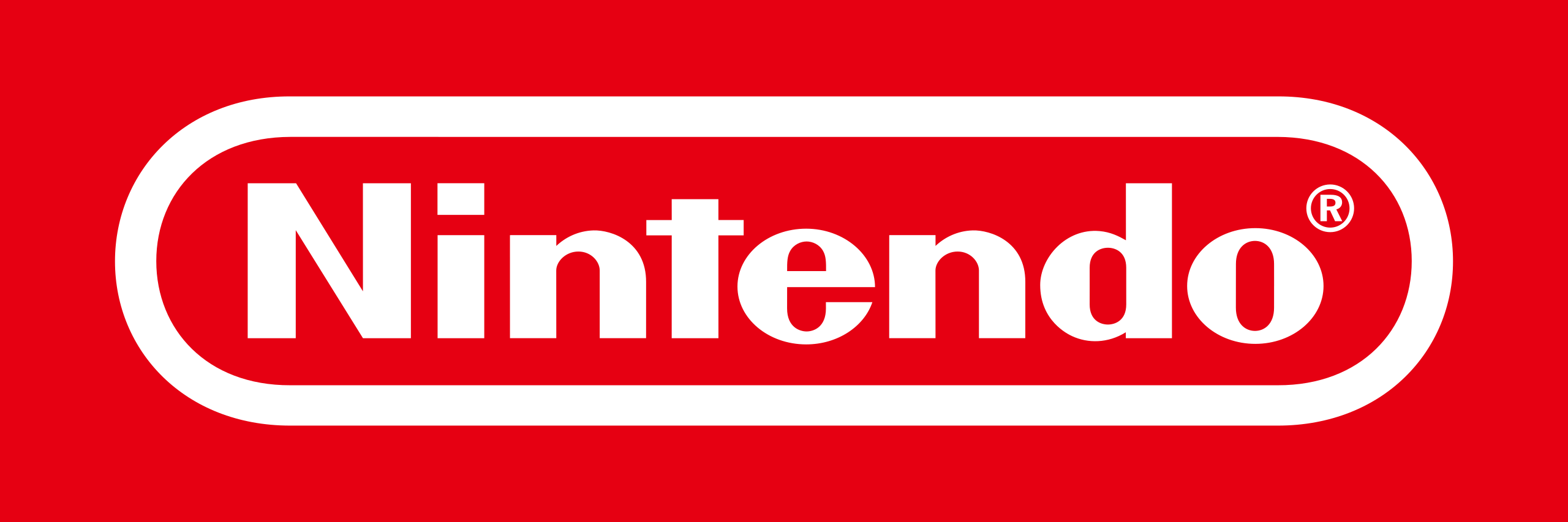 Nintendo logo in white text on red background