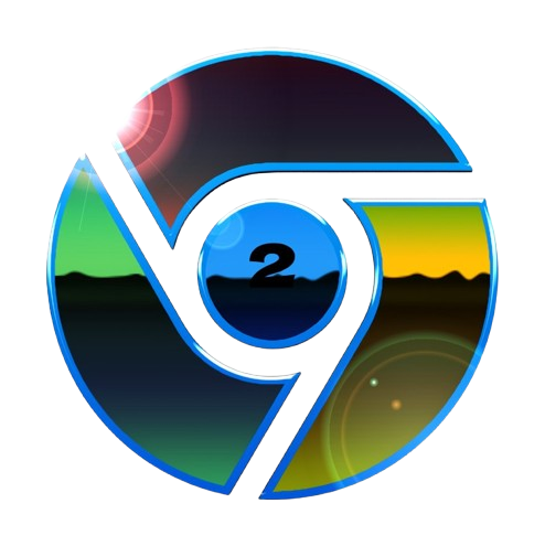 Chrome 2 icon - stylized circular logo with number 2 in blue center